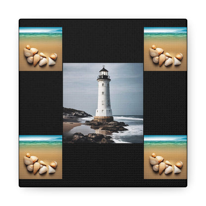 Lighthouse Black Canvas Gallery Wraps