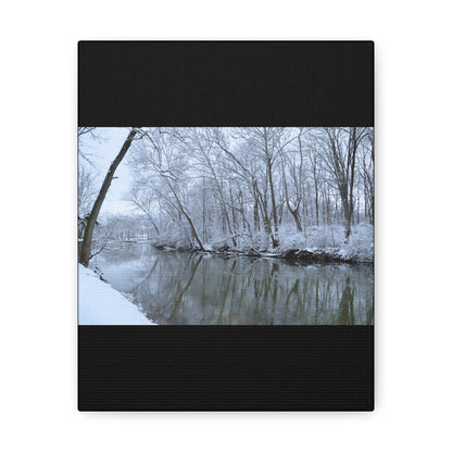 Winter River Black Canvas Gallery Wraps