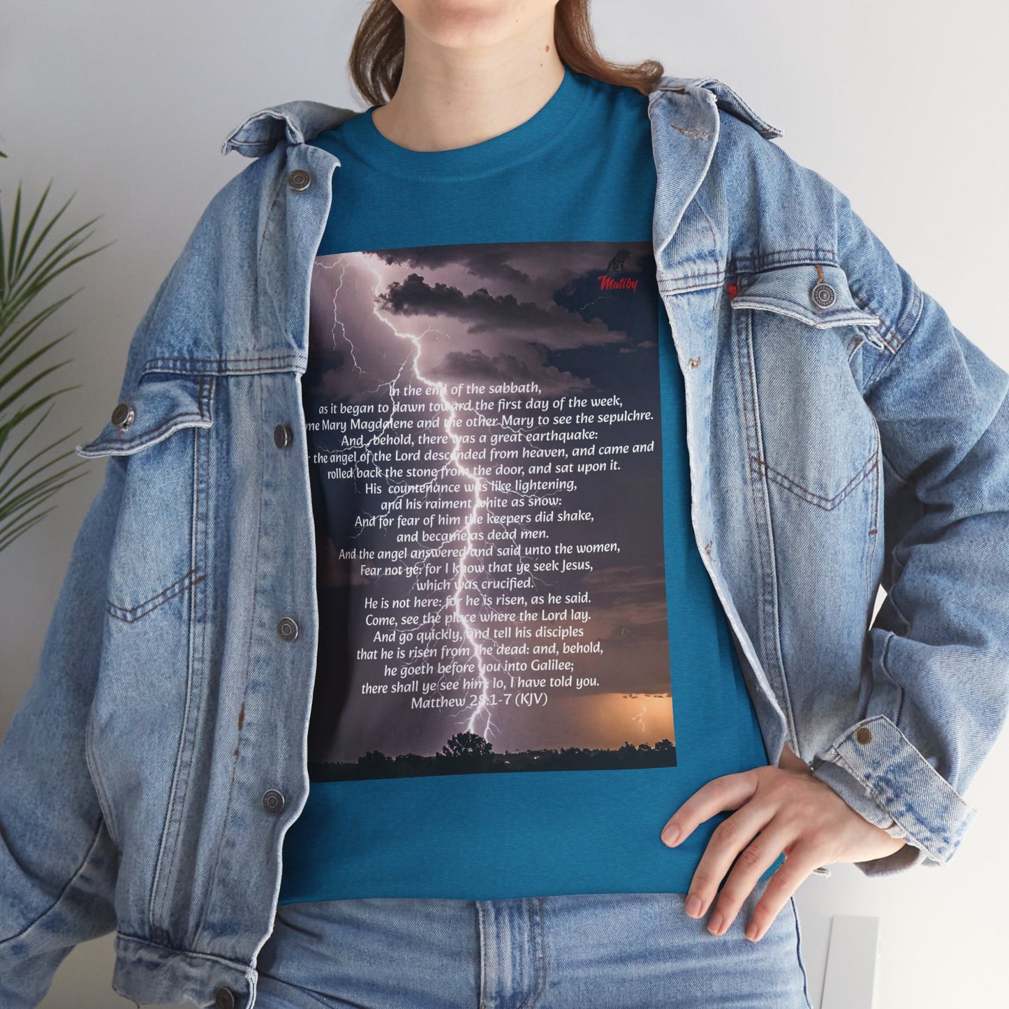 Lightning Style He is Risen Unisex Heavy Cotton Tee