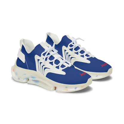 Women's Blue White Mesh Sneakers