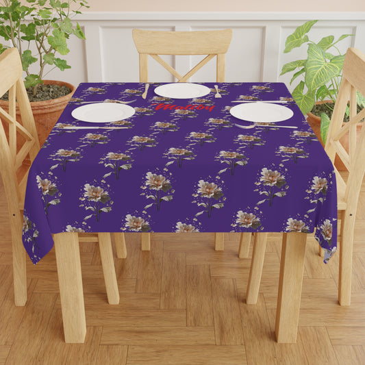 Matiby Purple Flower Tablecloth