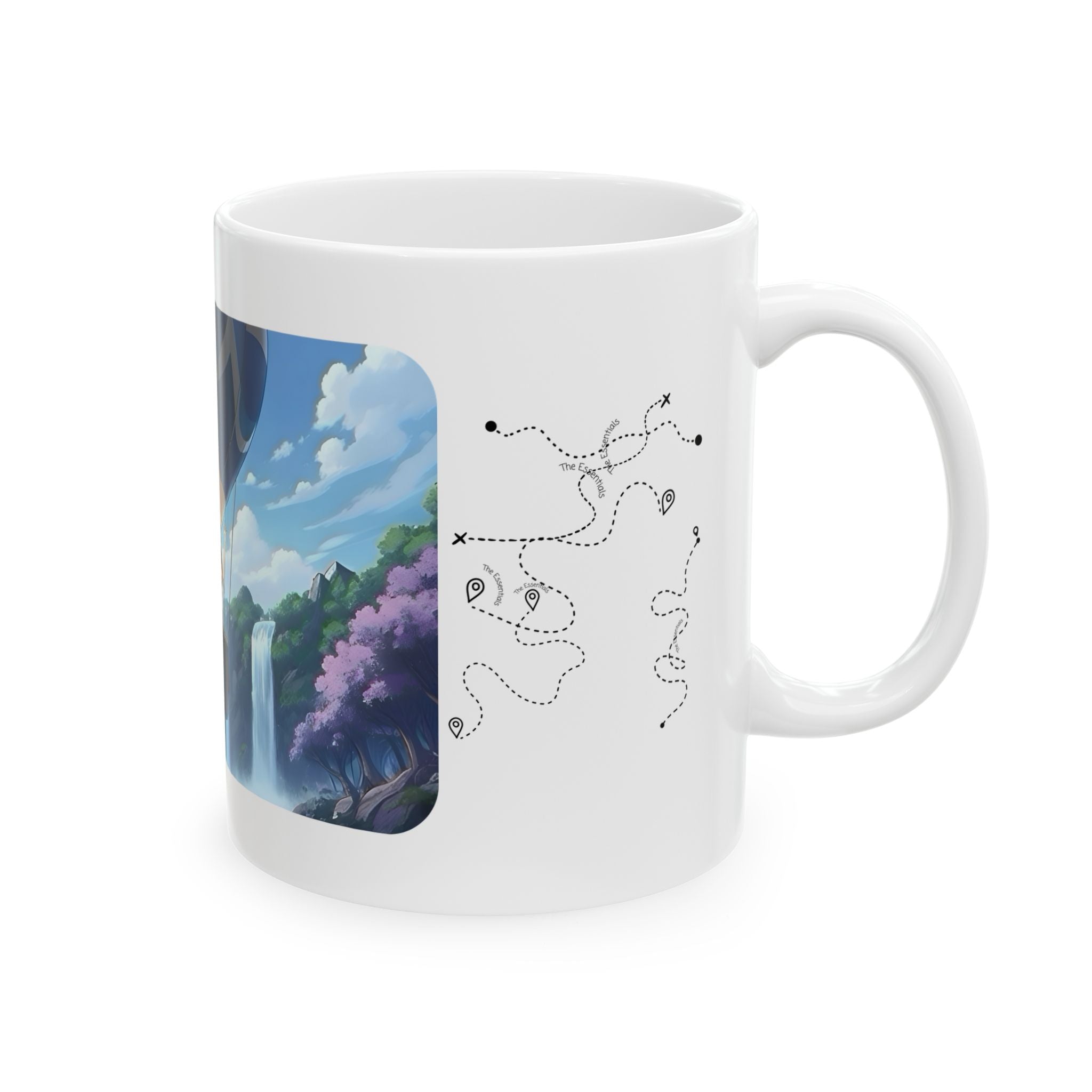 Hot Air Balloon Adventure #4 White Ceramic Mug — True Wealth, Adventure, & Creativity Cup (11oz/15oz)