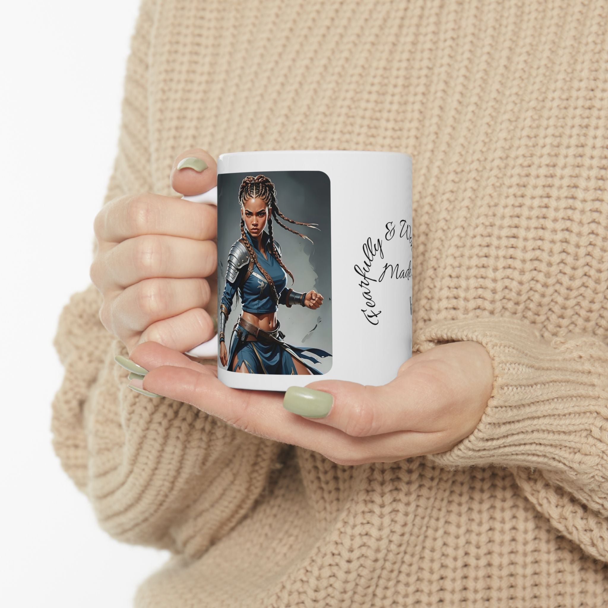 Gentle Woman of Valor #9 White Ceramic Mug - Fearfully & Wonderfully Made Tribute Cup (11oz/15oz)