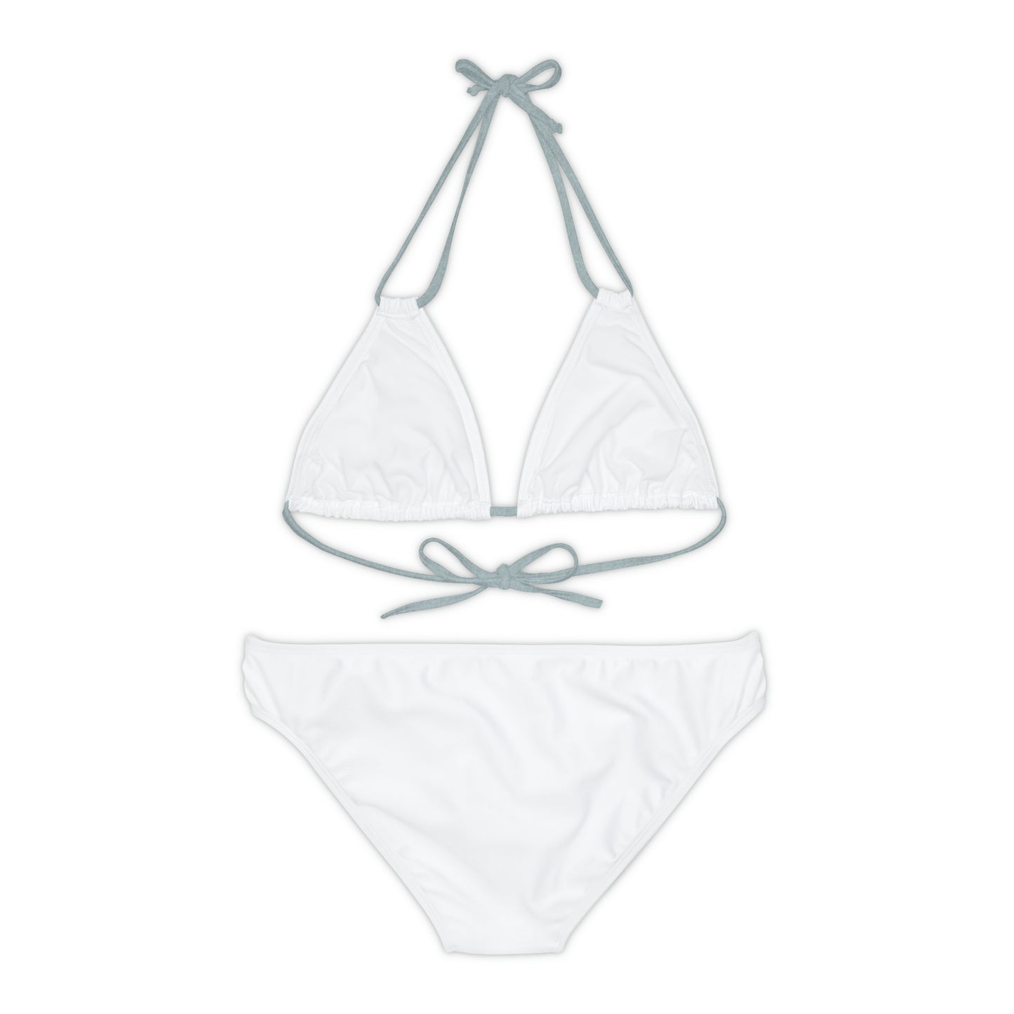 Matiby White Strappy Bikini Set (AOP)