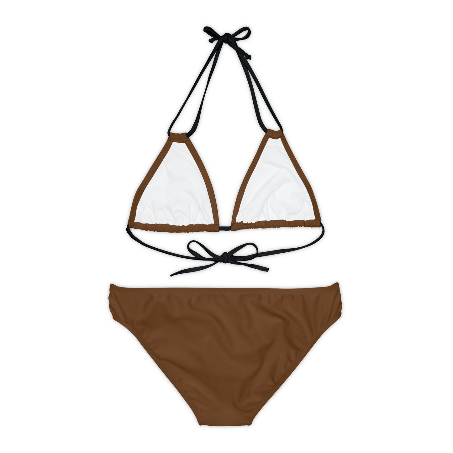 Brown Strappy Bikini Set (AOP)