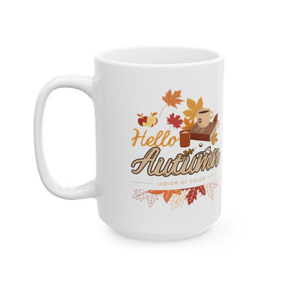 Journeys Hello Autumn Seasons of Change Ceramic Mugs, Gifts for the Holidays, Seasonal Mugs, Mug for All Occasions, Thanksgiving Mug