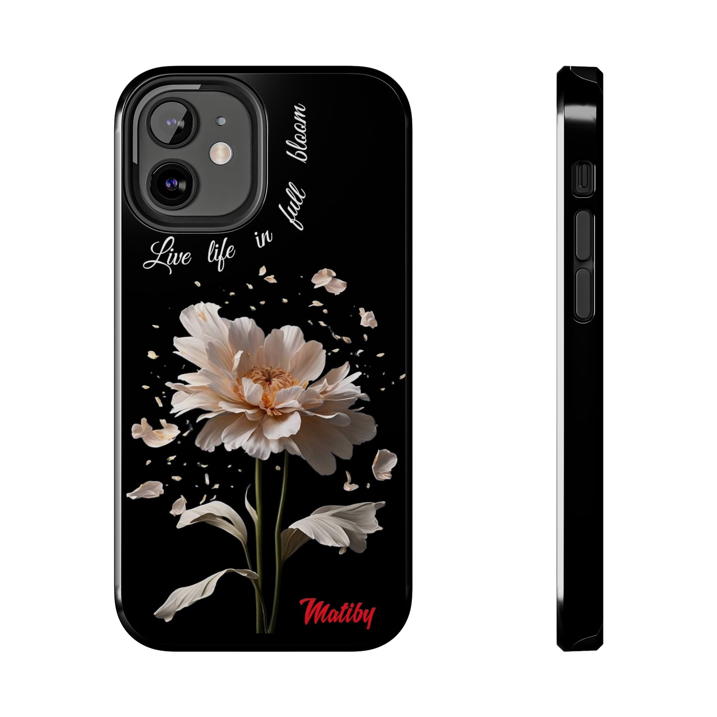 Matiby Amy's Special Flower Bloom Black Tough Phone Cases