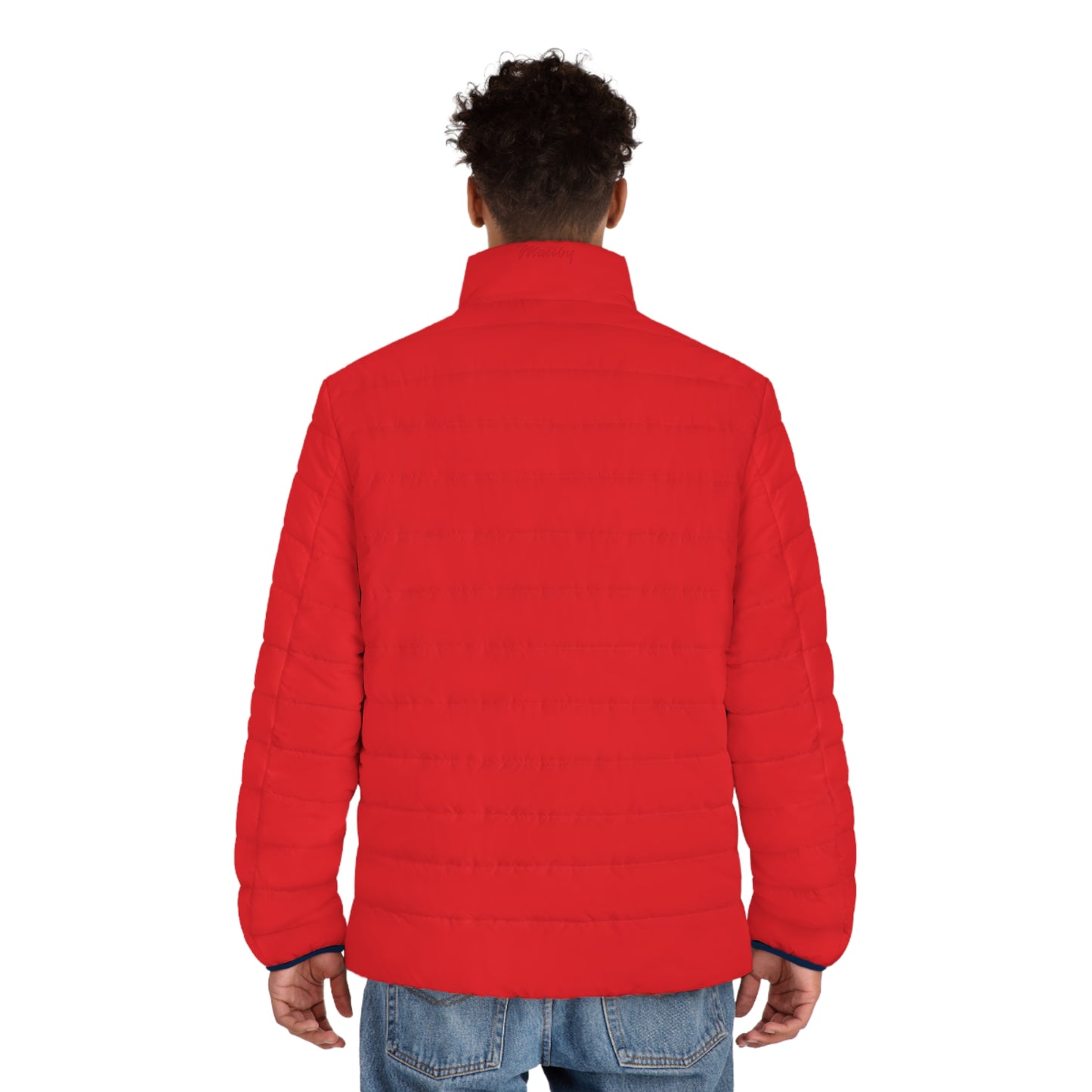 Men's "Rojo" Red Puffer Jacket (AOP)