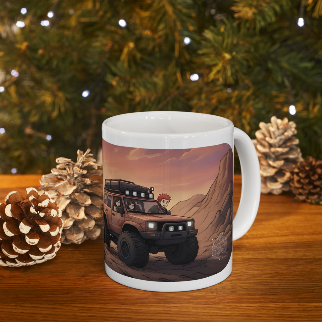 Adventure 4x4 Trucks #26, Classmates & Nature Enthusiasts White Ceramic Mug — Find Your Path To The Essentials Cup (11oz & 15oz)