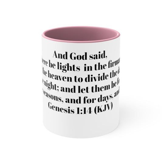 Bible Speaks Gen 1:14 Accent Mug, 11oz