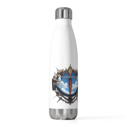 Nautical Helm 20oz Insulated Bottle, White