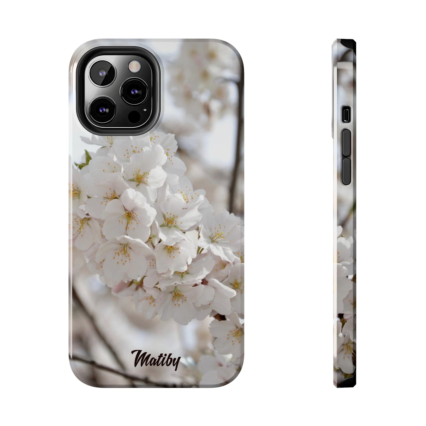 White Flower Tough Phone Cases