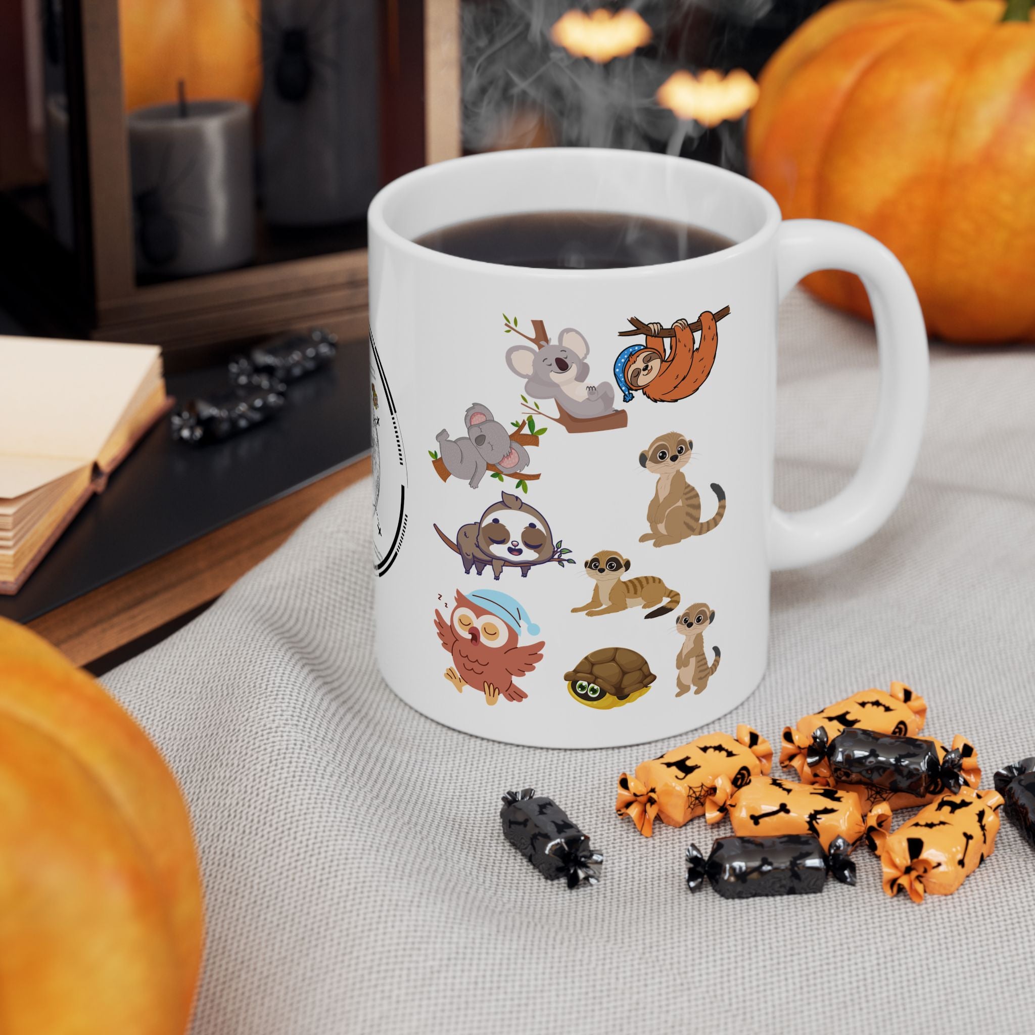Playful & Cute Pets Decor #6 White Ceramic Mug — Adorable Animals To Brighten Your Day Cup (11oz & 15oz)