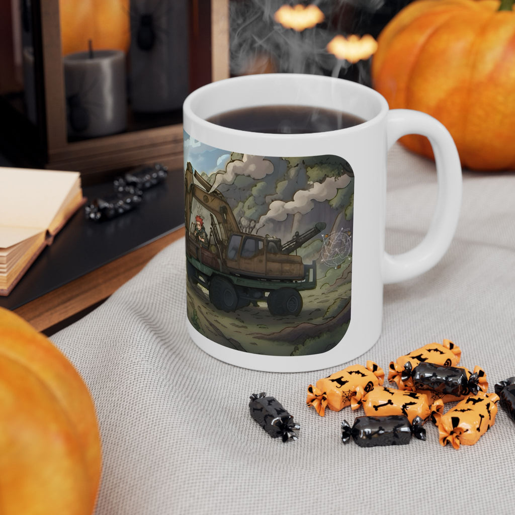 Adventure 4x4 Trucks #36, Anime Indie Game Developers On The Move White Ceramic Mug — Find Your Path To The Essentials Cup (11oz & 15oz)