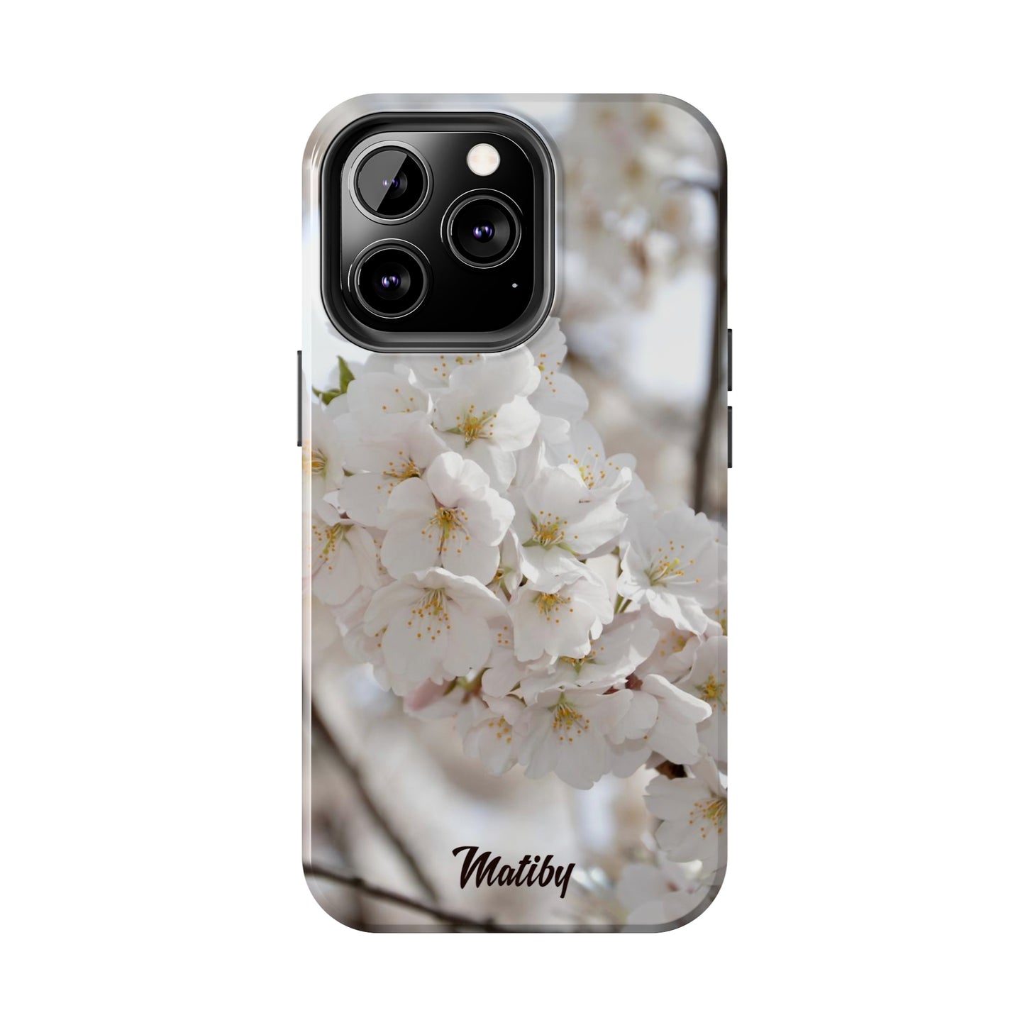 White Flower Tough Phone Cases