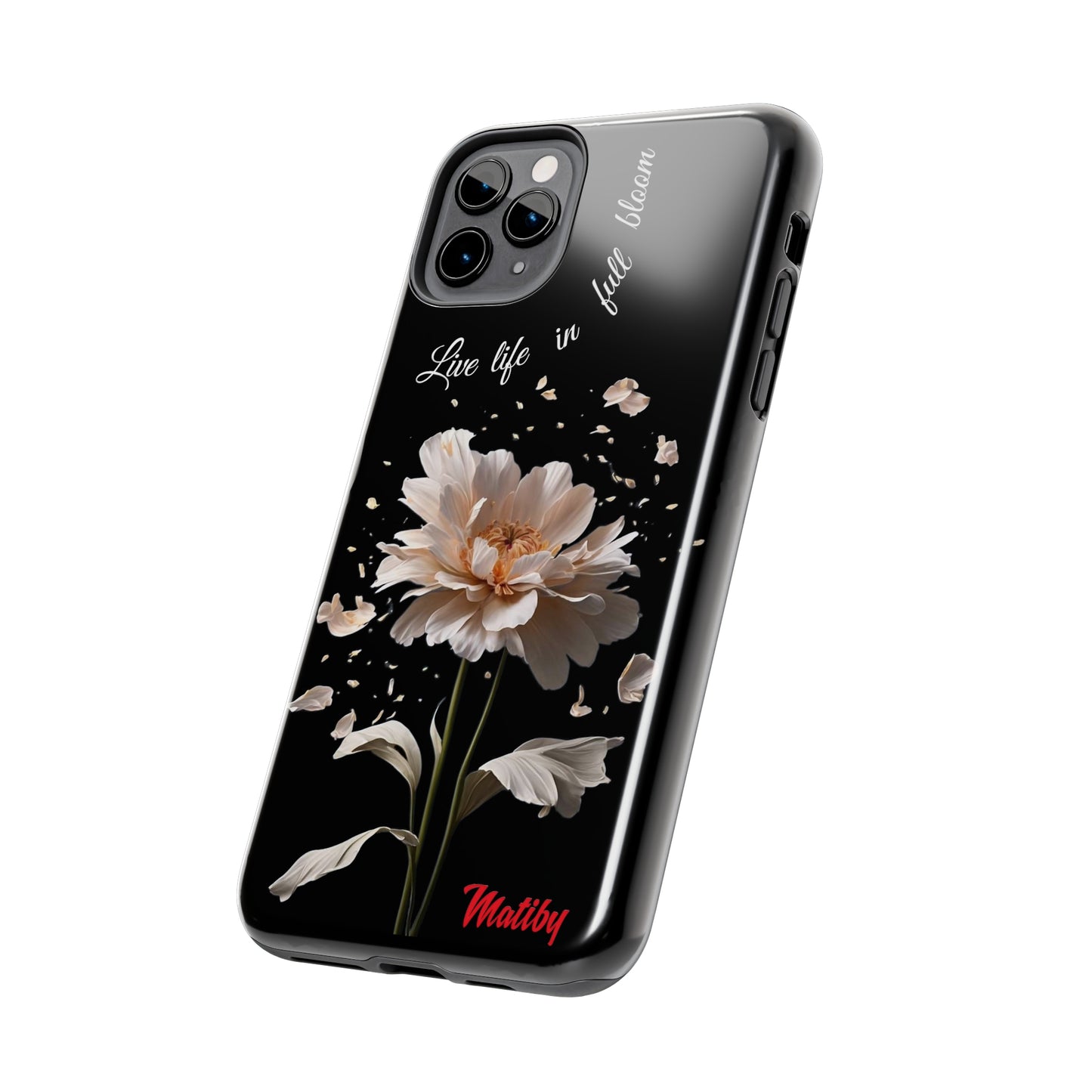 Matiby Amy's Special Flower Bloom Black Tough Phone Cases