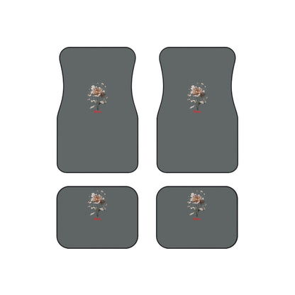 Matiby Amy's Special Dark Grey Flower Bloom Car Mats (Set of 4)