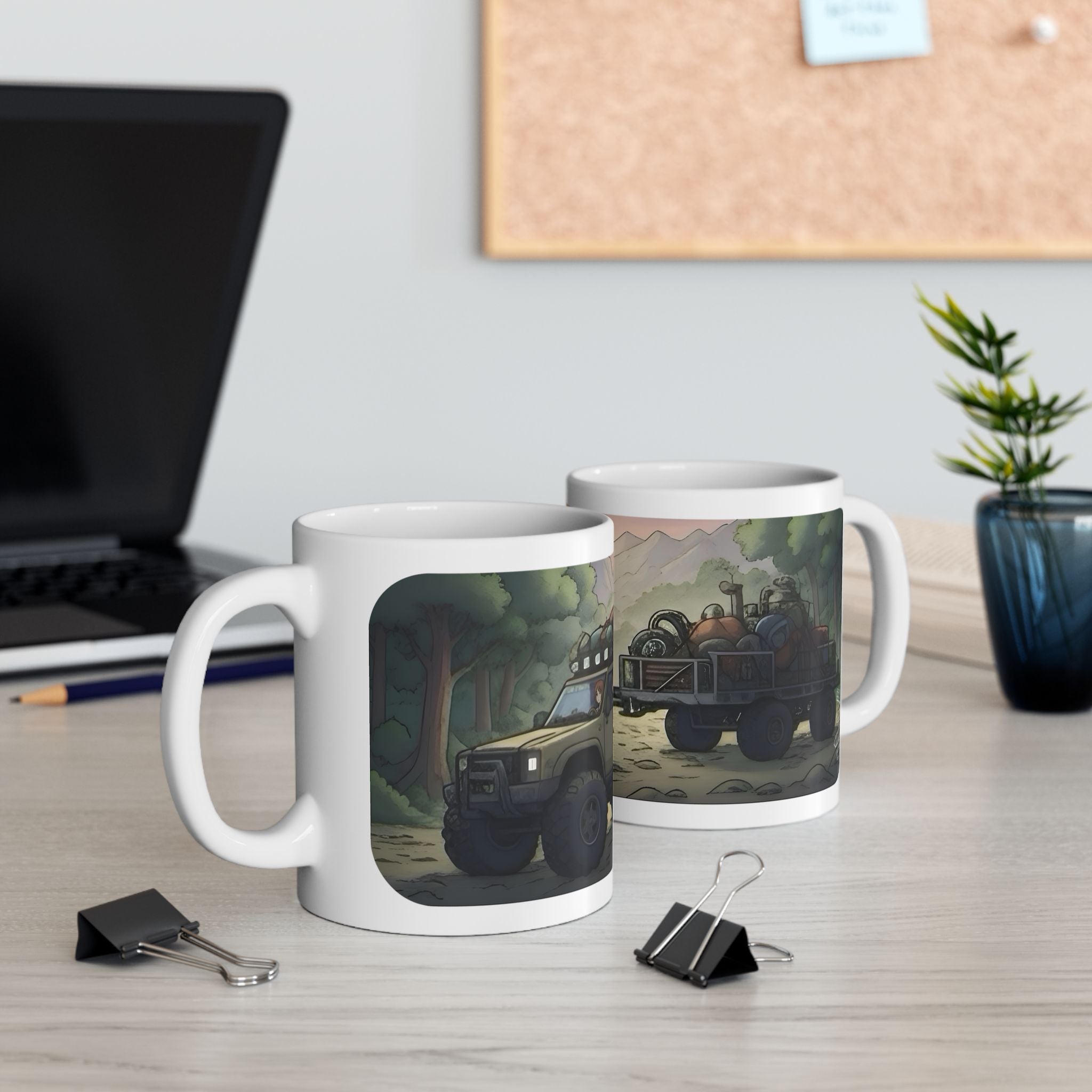 Adventure 4x4 Trucks #48, College Grads On The Move White Ceramic Mug — Find Your Path To The Essentials Cup (11oz & 15oz)