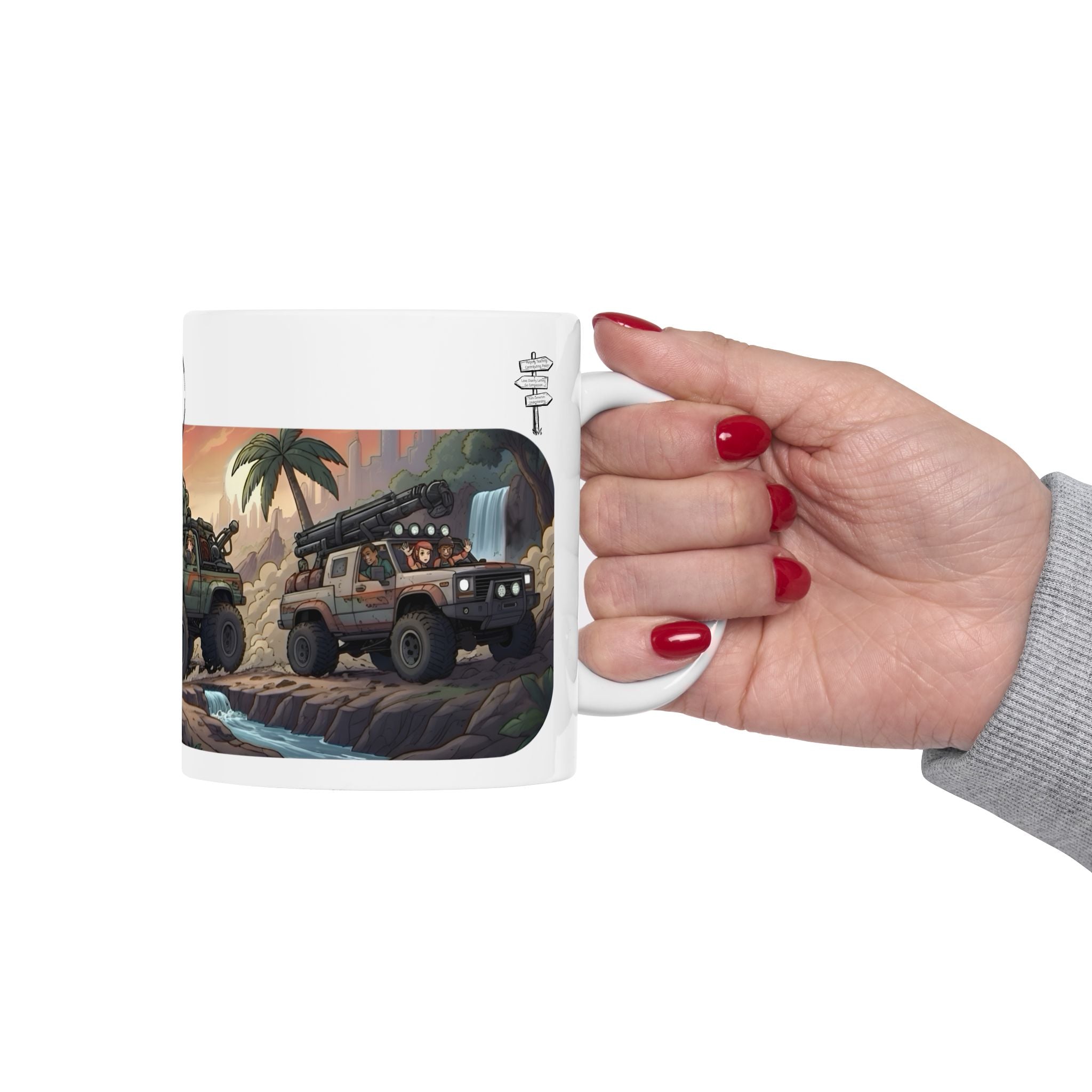 Adventure 4x4 Trucks #6, Explorers On Wheels White Ceramic Mug — Find Your Path To The Essentials Cup (11oz & 15oz)