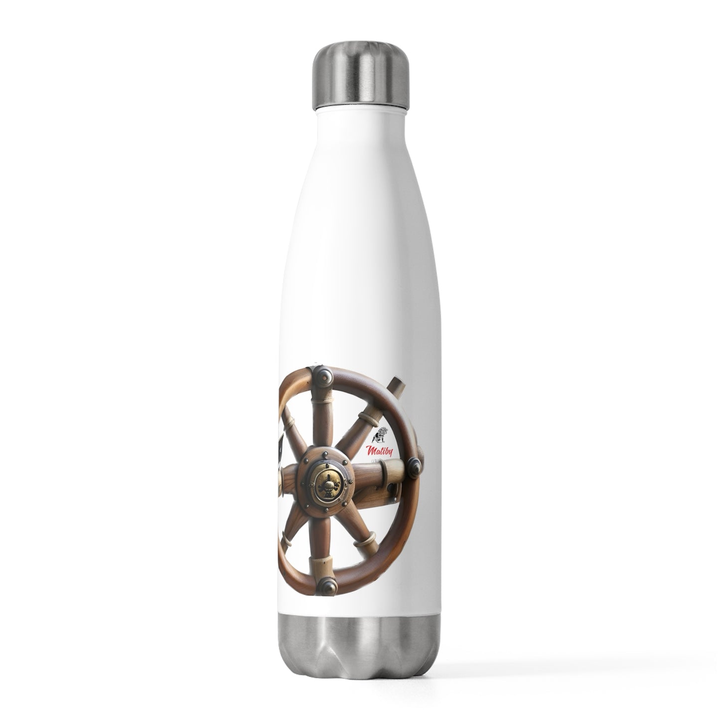 Nautical Helm 20oz Insulated Bottle, White