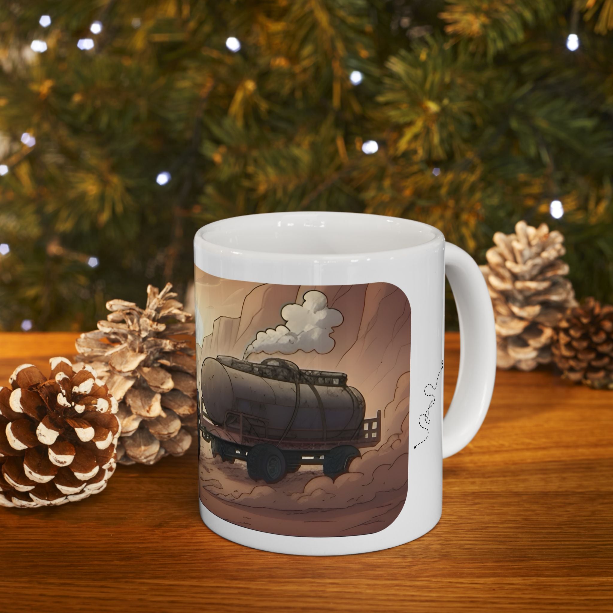Adventure 4x4 Trucks #53, Grain Haulers White Ceramic Mug — Find Your Path To The Essentials Cup (11oz & 15oz)