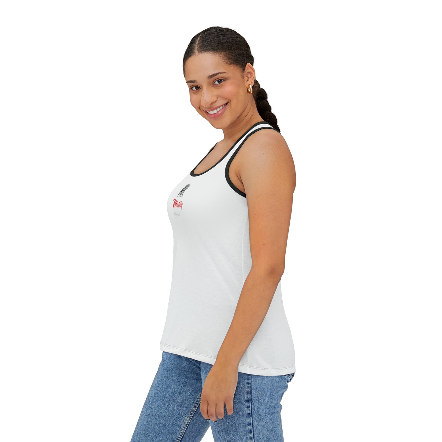 Women's White Tank Top (AOP)