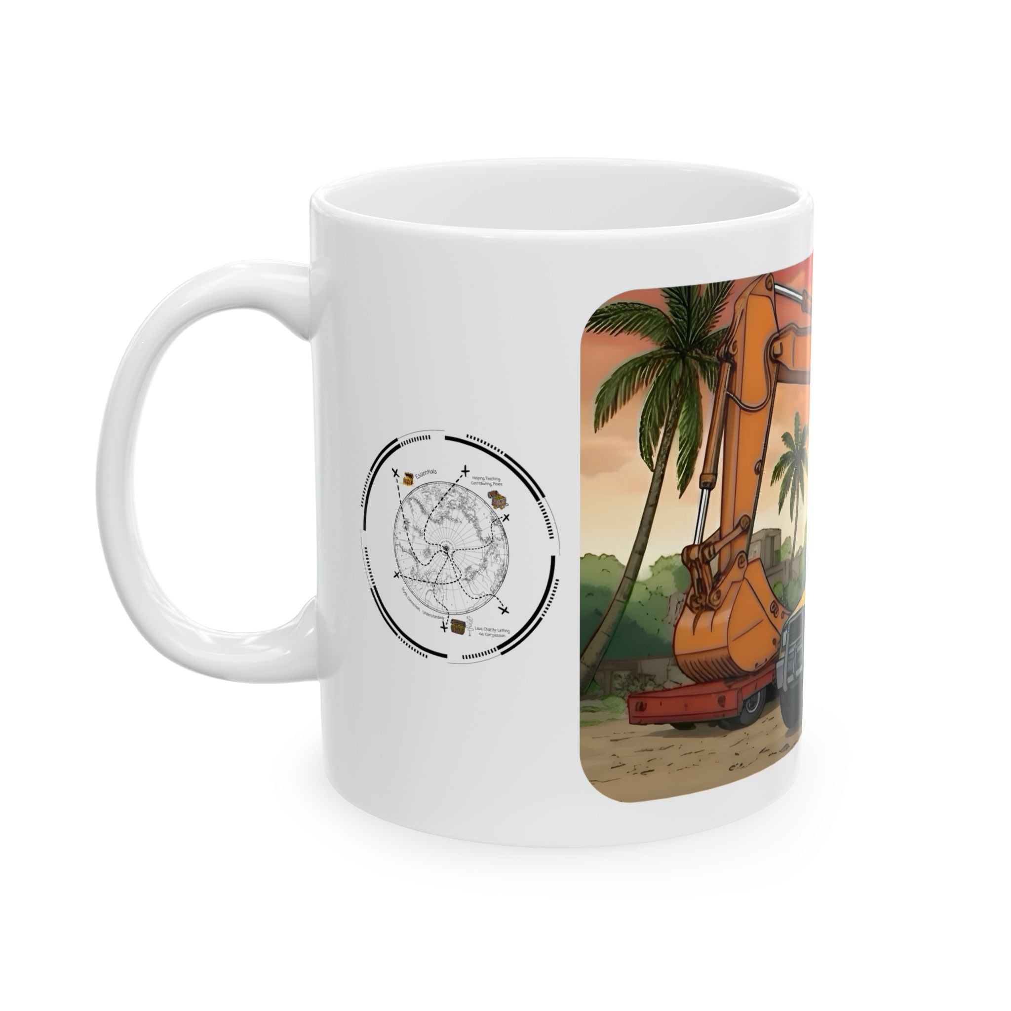 Sunshine State Pickup Trucks #8 Construction Equipment Hauler White Ceramic Mug – Celebrating Companionship, Creativity & Life’s Little Wonders Cup (11oz/15oz)