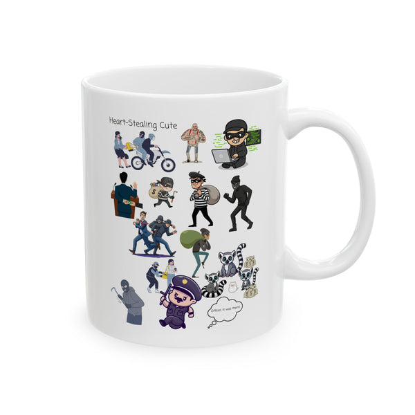 Adorable Heart-Stealing Lemurs Gone Wild White Ceramic Mug — "Officer, It Was Them" Cuties (11oz & 15oz)