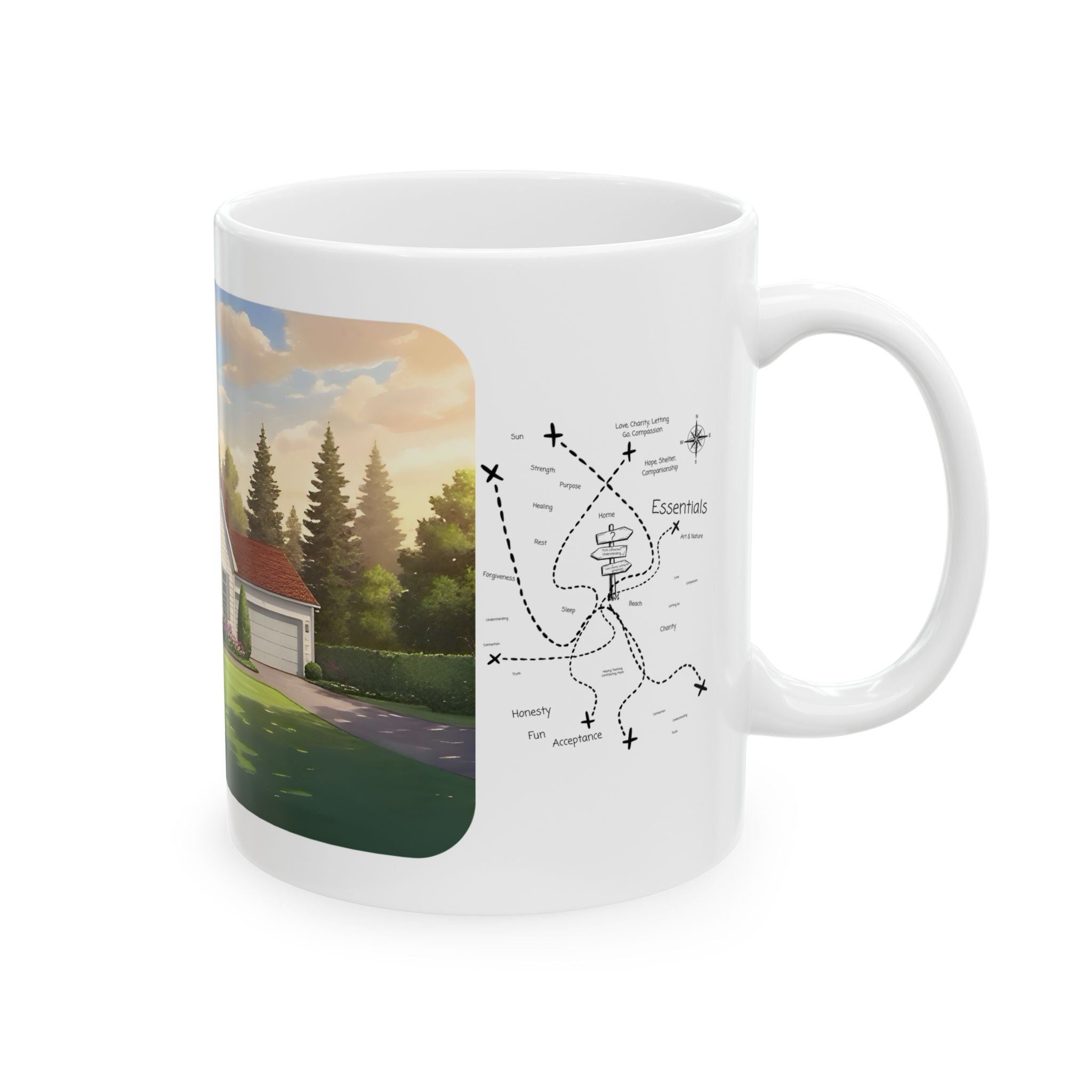 Cozy Architecture & Dreamy Landscapes #51 White Ceramic Mug – Homes Home Sweet Home Cup (11oz/15oz)