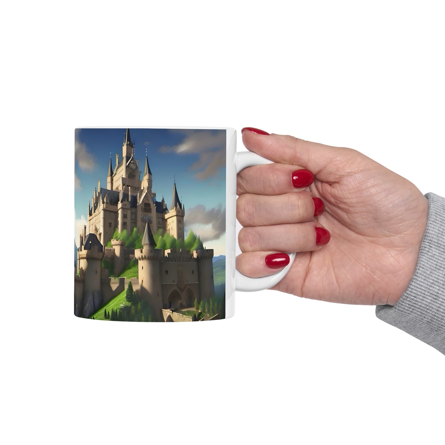 Artzy Castle Ceramic Mug, 11oz