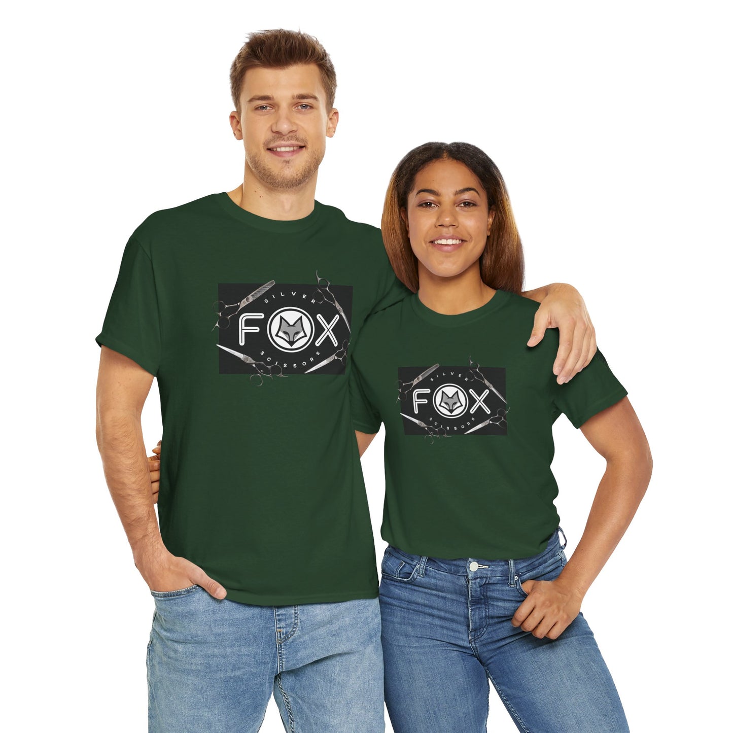 Silver Fox Scissors Unisex Heavy Cotton Tee