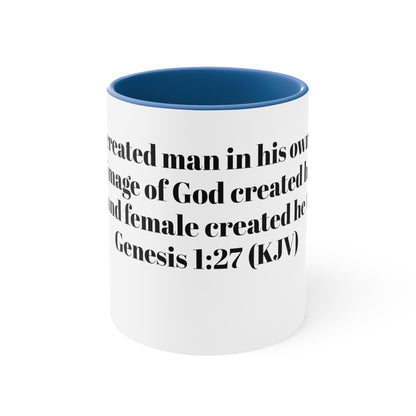 Bible Speaks Gen 1:27 Accent Mug, 11oz