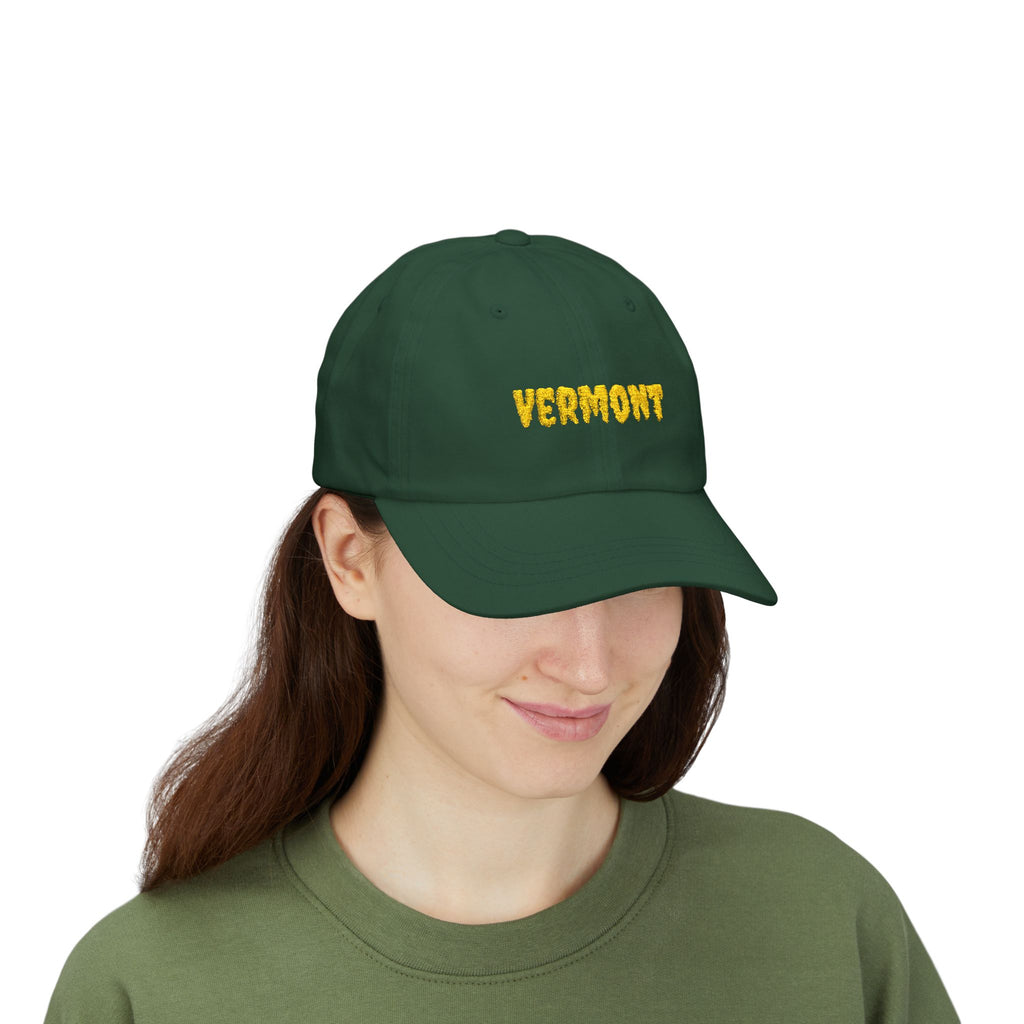 Vermont United States of America Gold Embroidered Classic Dad Cap | VT 14th USA Baseball Hat