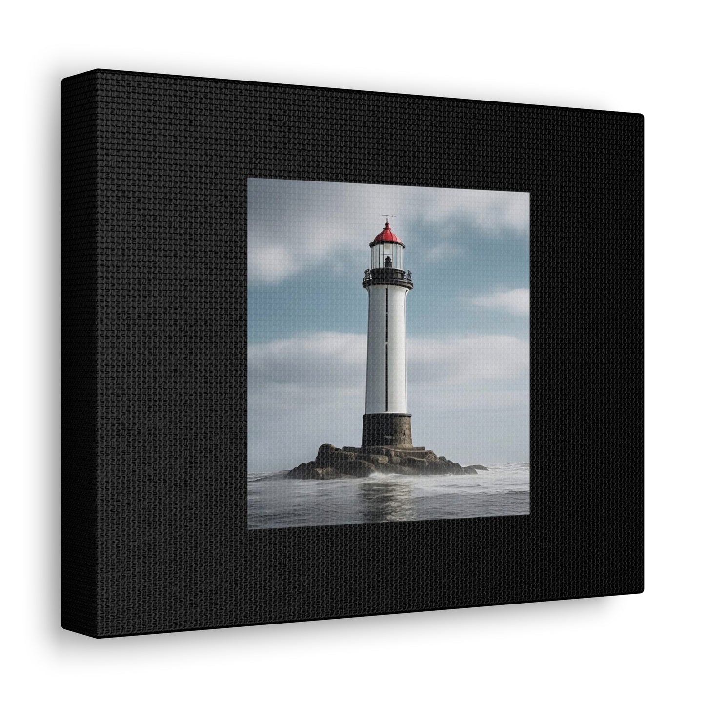 Lighthouse Black Canvas Gallery Wraps