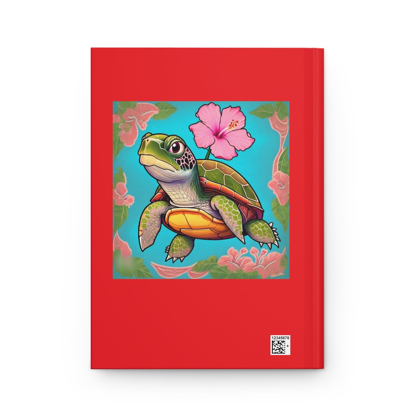 Turtle Rose Hardcover Journal Matte Red