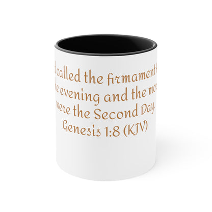 Bible Speaks Gen 1:8 Accent Mug, 11oz