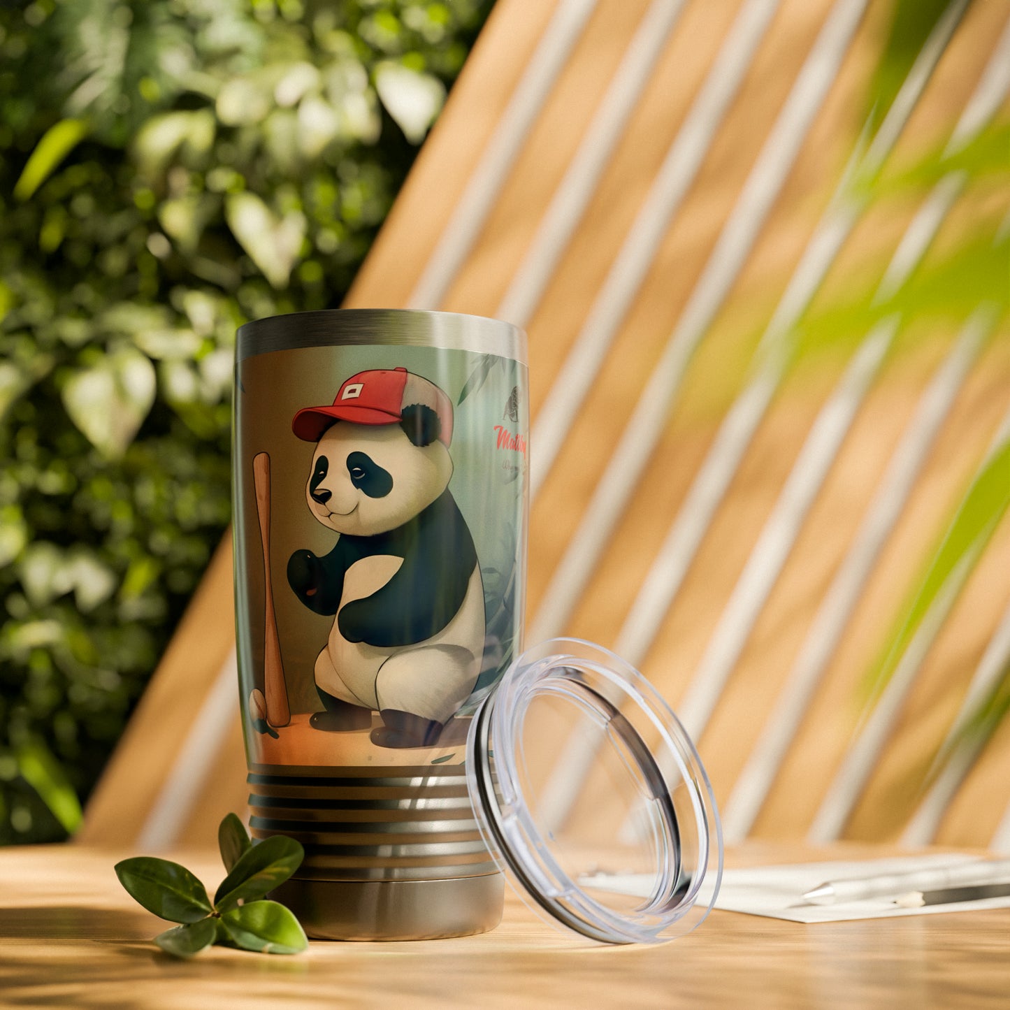 Artzy Baseball Panda Ringneck Tumbler, 20oz