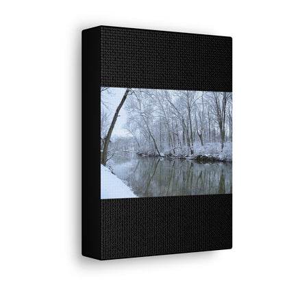 Winter River Black Canvas Gallery Wraps