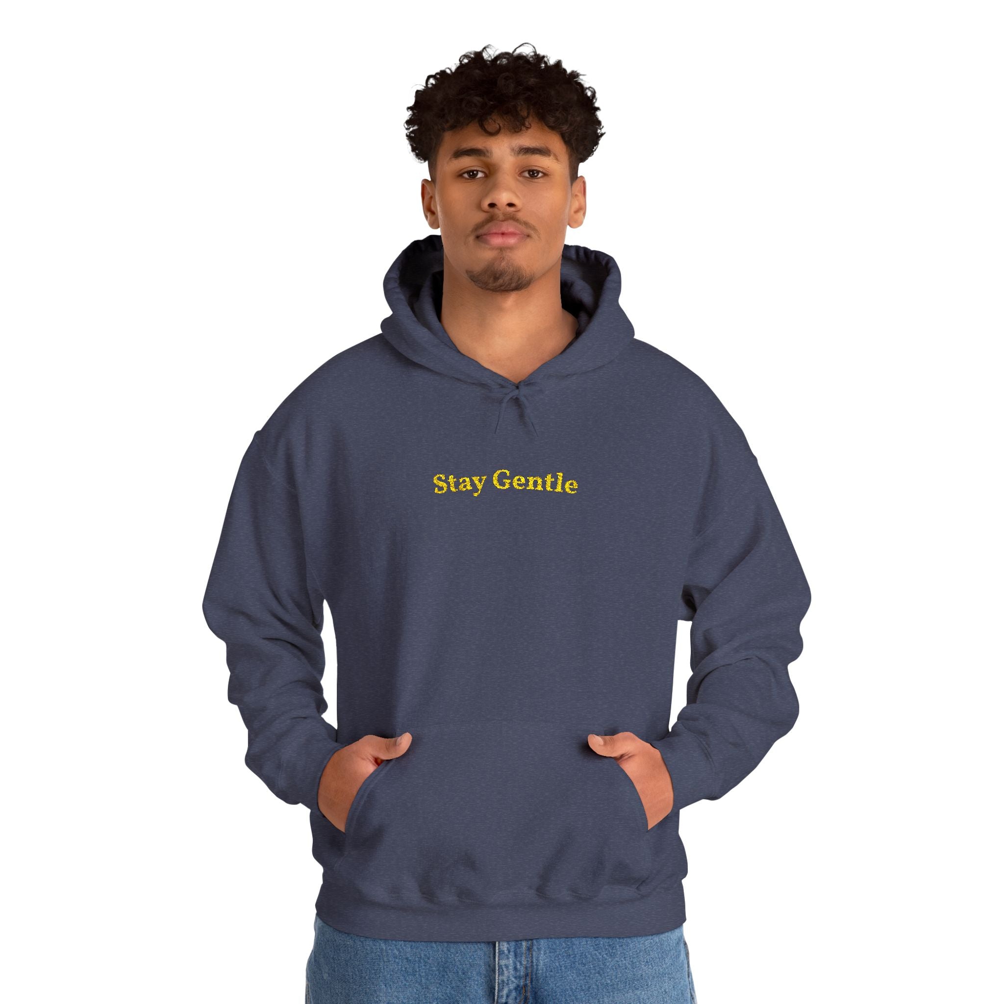 Stay Gentle Gold Embroidered Unisex Heavy Blend Hooded Sweatshirt, Strength And Hope Hoodie