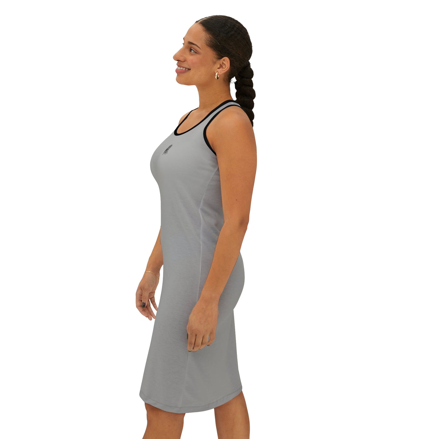 Women's Light Grey Racerback Dress (AOP)