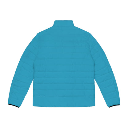 Men's Turquoise Puffer Jacket (AOP)