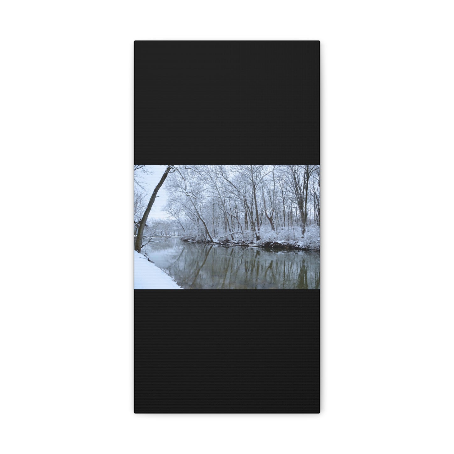 Winter River Black Canvas Gallery Wraps