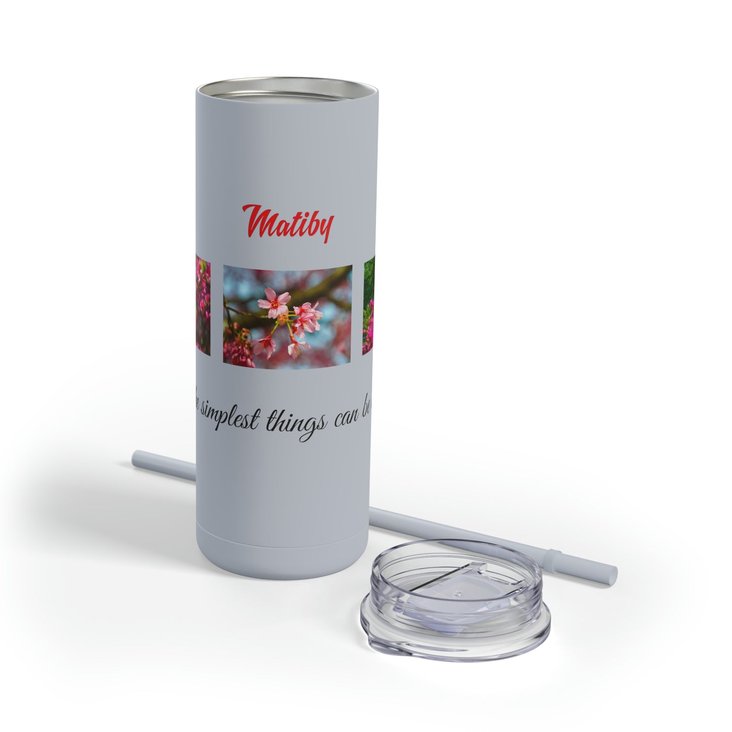 Matiby Amy's Special Flower Maars Maker Skinny Matte Tumbler, 20oz