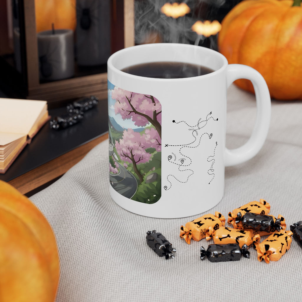 Cherry Blossoms Vista  White Ceramic Mug – Life’s Little Wonders Cup (11oz/15oz)