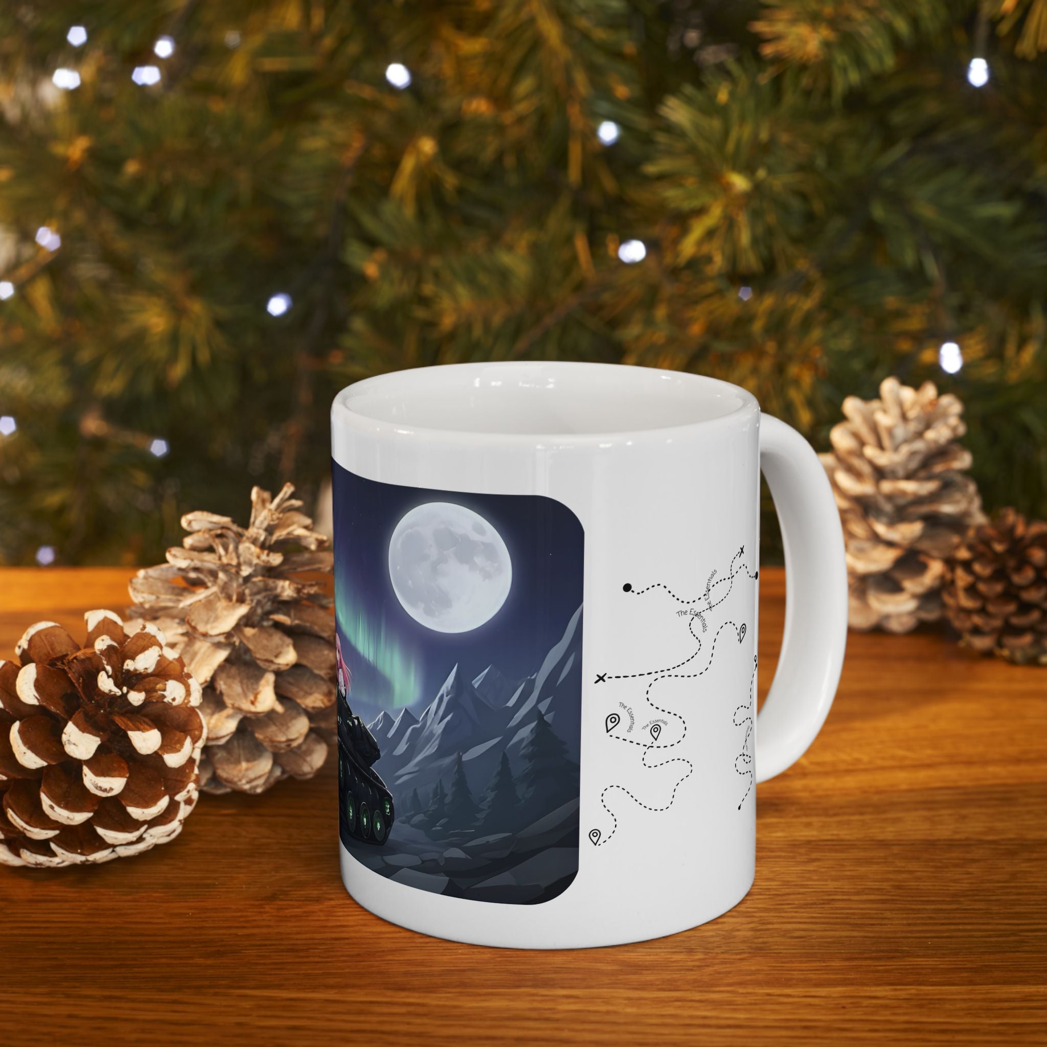 Aurora Borealis Northern Lights Vista White Ceramic Mug – Life’s Little Wonders Cup (11oz/15oz)