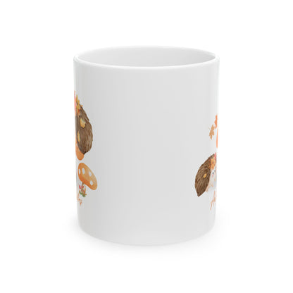 Journeys Cute Hedgehog Autumn Vibes Gift Ceramic Mugs, Gifts for Pet Lovers, Mugs for Hedgehog Lovers, Cute Seasonal Mugs, Mug for All Occasions, Thanksgiving Mug