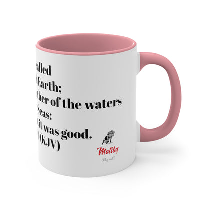 Bible Speaks Gen 1:10 Accent Mug, 11oz