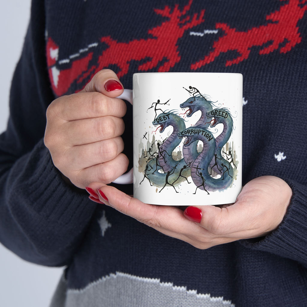 Reporting For Duty On The White Ceramic Mug — Time To Unite Against The D C G Hydra Serpents 11oz/15oz