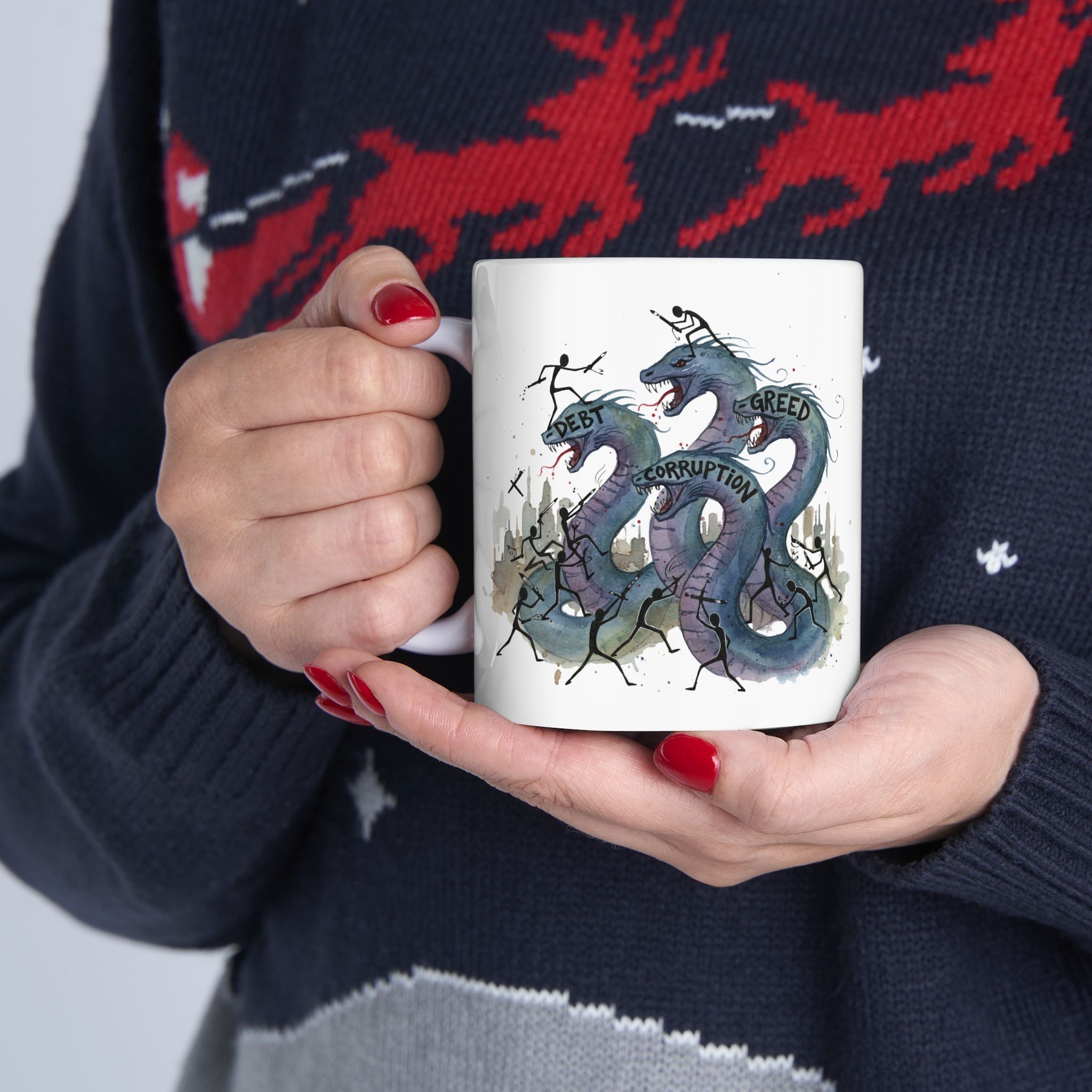 Reporting For Duty On The White Ceramic Mug — Time To Unite Against The D C G Hydra Serpents 11oz/15oz