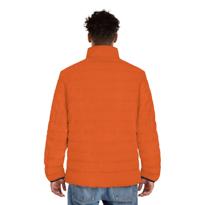 Men's Orange Puffer Jacket (AOP)